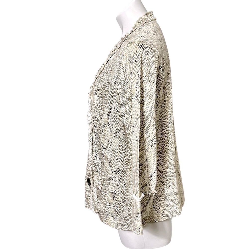 Dress Barn Snake Print Jacket Size X Large Cream - Picture 2 of 4